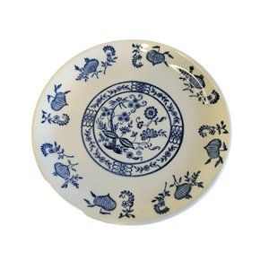 Vintage BLUE ONION 6" Bread Plate by SCIO USA Ohio Pottery 1940-1950s EUC